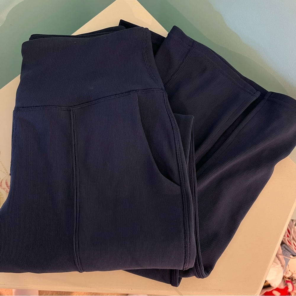 flare ribbed leggings
